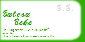 bulcsu beke business card